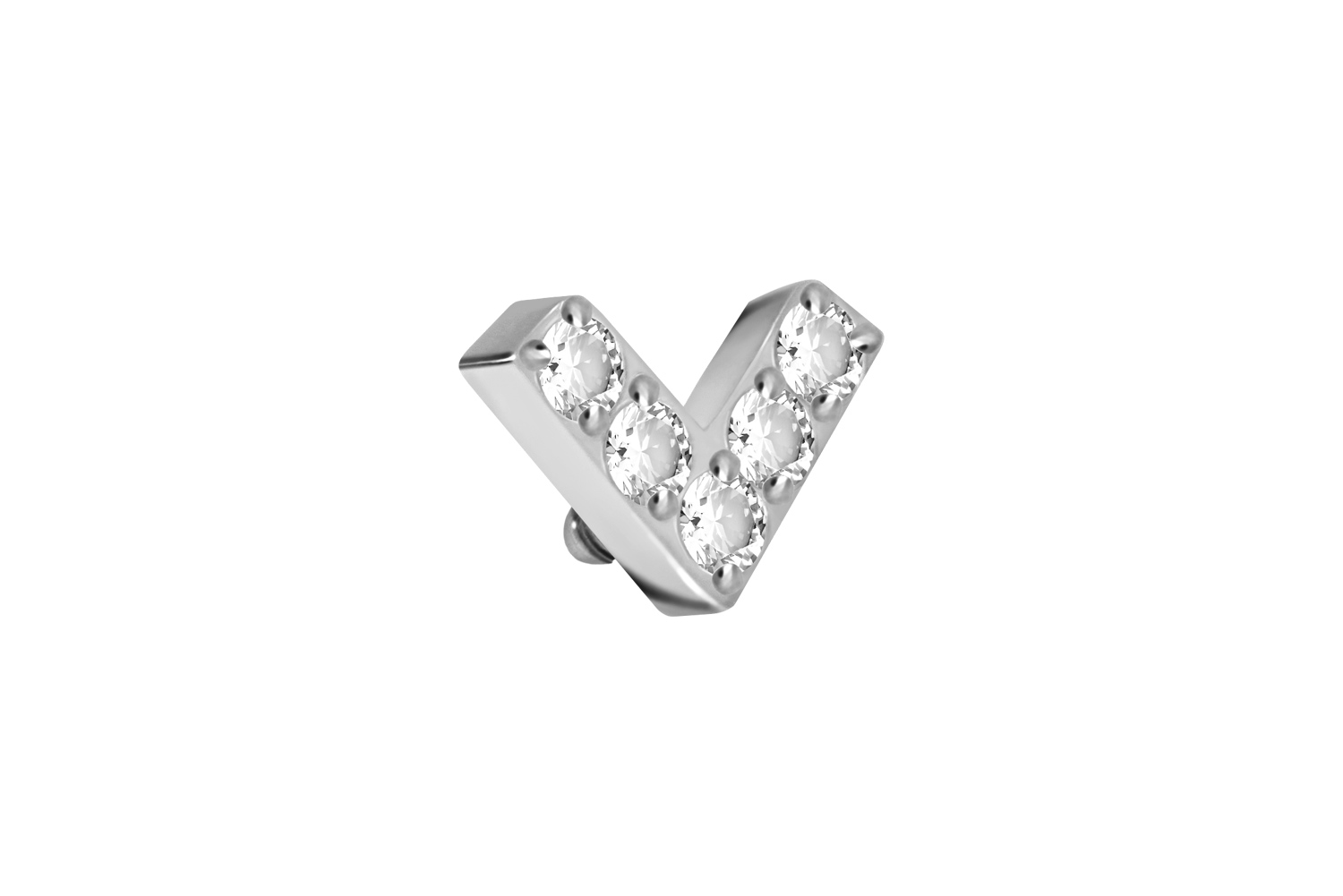 Titan Schraubaufsatz mit Außengewinde V + EINGEFASSTE KRISTALLE ++SALE++ von Piercingline